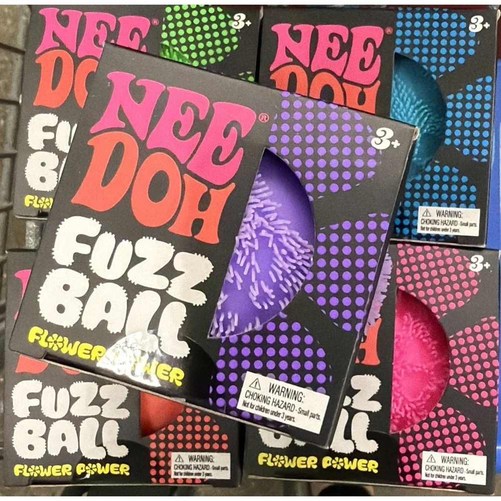 NeeDoh Fuzzball Flower Power Ball Squeeze Toy 5 Orange/Purple/Green/Blue/Pink
